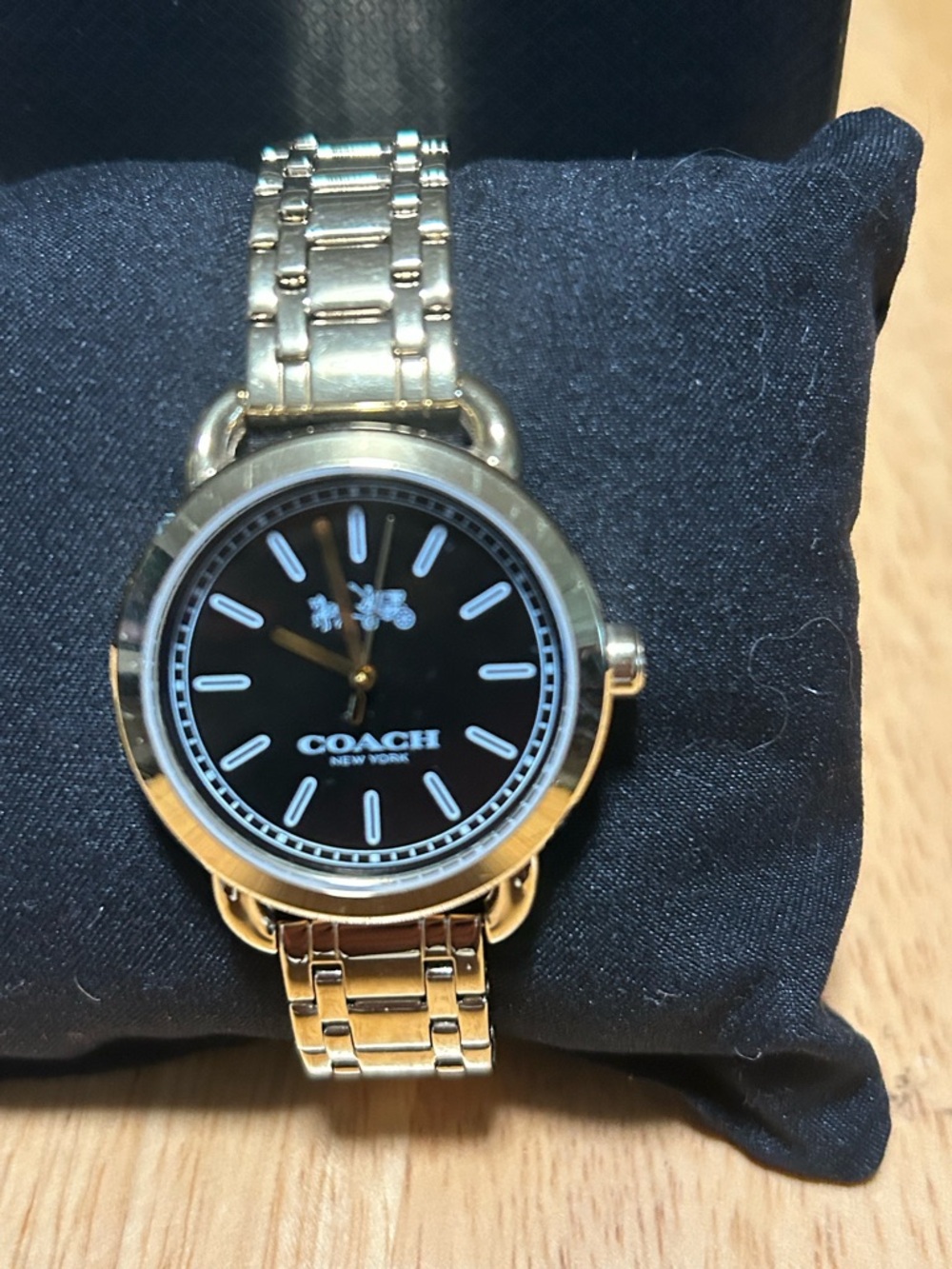 Coach Black and Gold Bracelet Watch Tag